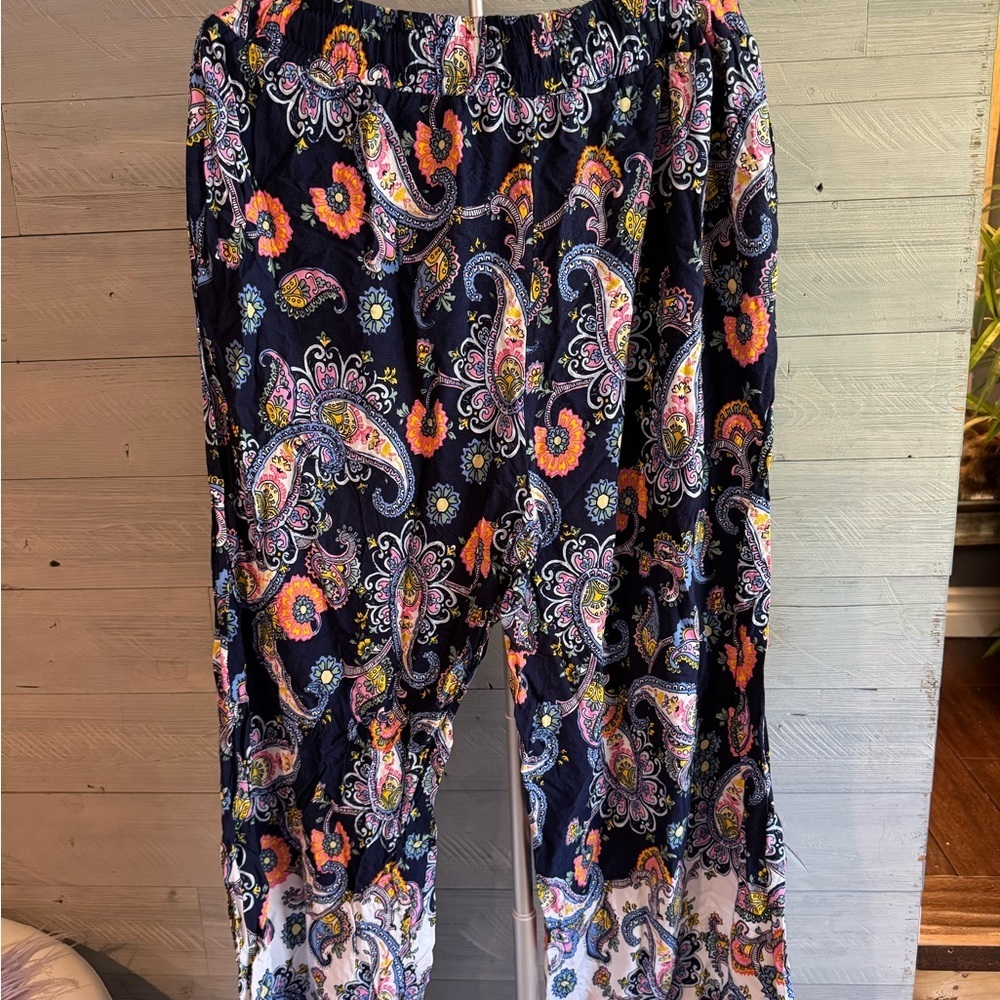 Roaman's‎ Paisley Print Pants - Multicolor - Picture 3 of 5